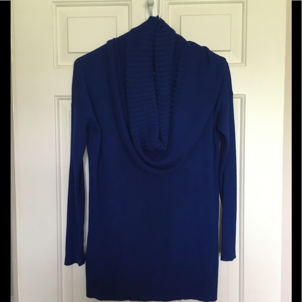 Royal blue light feeling cowl neck sweater